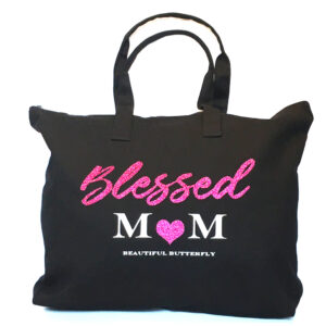Blessed Mom Sparkle Tote Bag